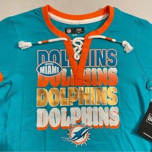 New Era Girls NFL Team Apparel Long Sleeve Size 7/8 NWT Miami Dolphins
